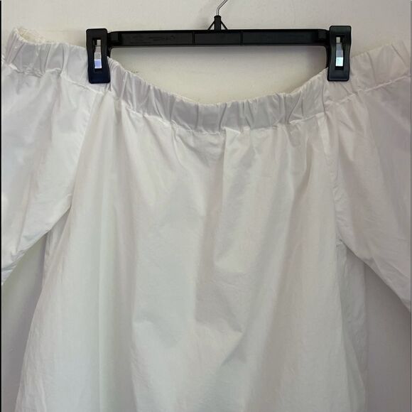 3/$25 MADEWELL White Clean Off the Shoulder Top.Size L - Picture 7 of 14